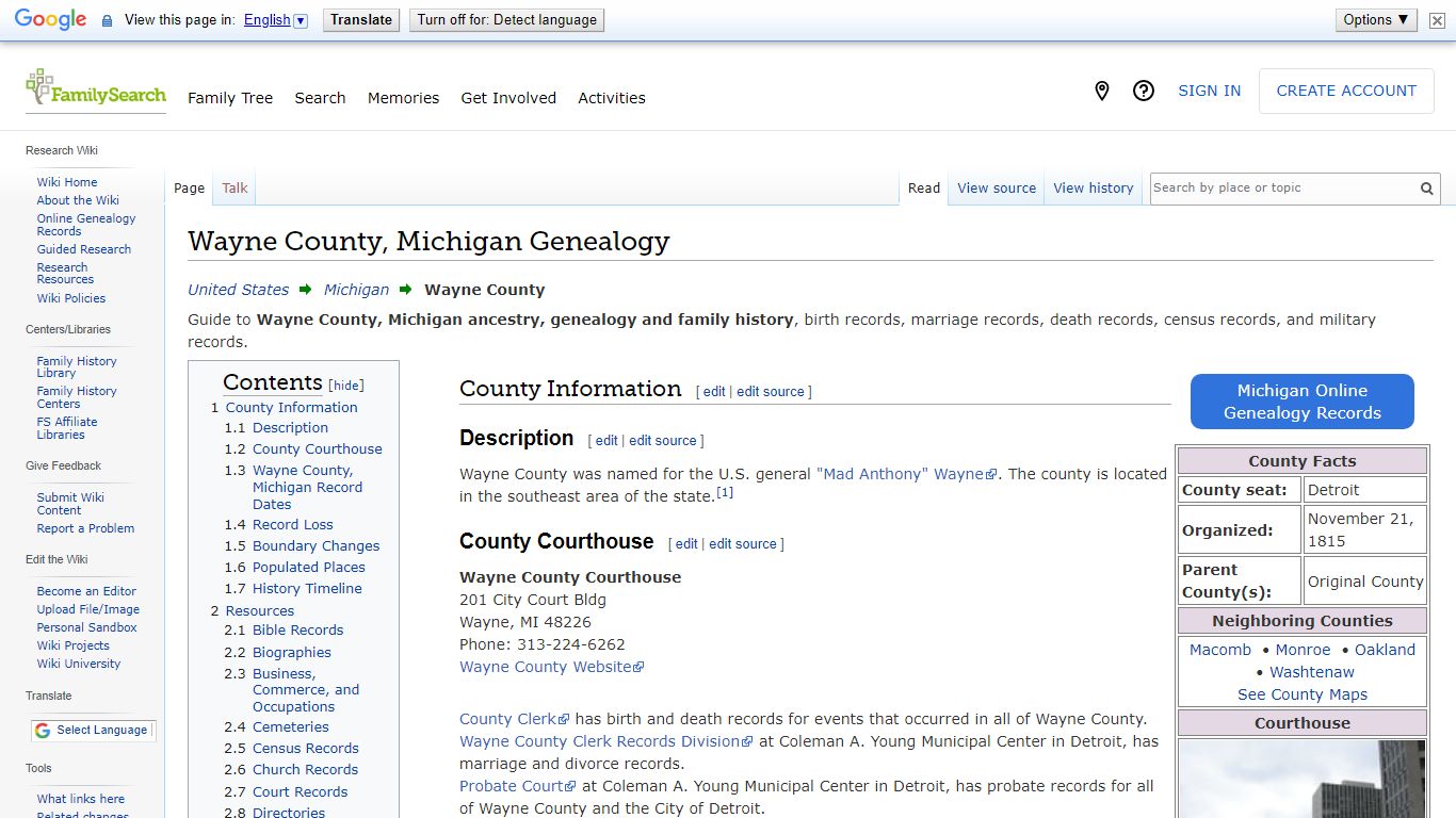 Wayne County, Michigan Genealogy • FamilySearch